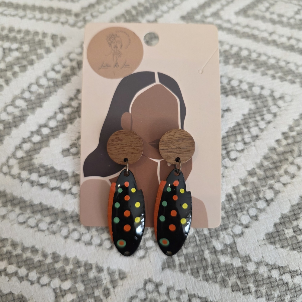 Colorful Polka Dot Fishing Lure Earrings